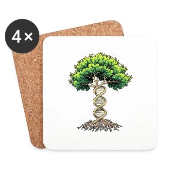 DNA Tree of Life - Coasters (set of 4) - white - Front