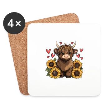 Just a Girl Who Loves Highland Cows - Untersetzer (4er-Set) - Weiß - Vorne