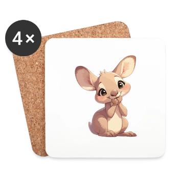 Kangaroos Kangaroo - Coasters (set of 4) - white - Front