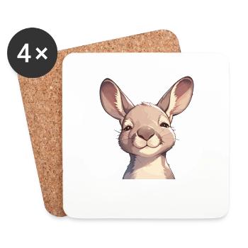 Kangourous Kangourou - Dessous de verre (lot de 4) - blanc - Devant