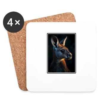 Kangaroos Kangaroo - Coasters (set of 4) - white - Front