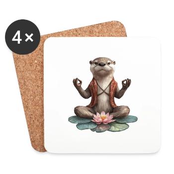 Otter - Untersetzer (4er-Set) - Weiß - Vorne