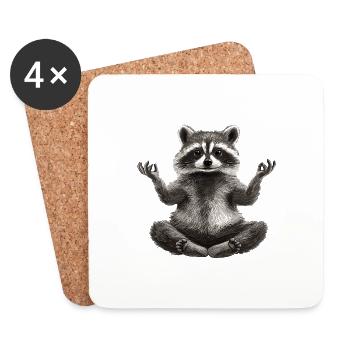 Waschbär - Untersetzer (4er-Set) - Weiß - Vorne
