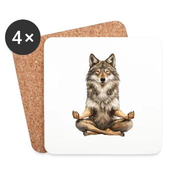 Wolf - Untersetzer (4er-Set) - Weiß - Vorne
