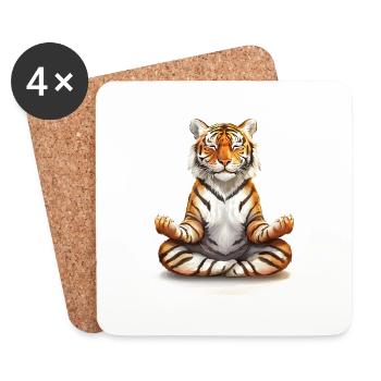Tiger - Untersetzer (4er-Set) - Weiß - Vorne