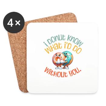 I DONUT KNOW - Food fun funny foodie puns - Coasters (set of 4) - white - Front
