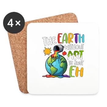 Earth Without Art Is Just Eh - Coasters (set of 4) - white - Front