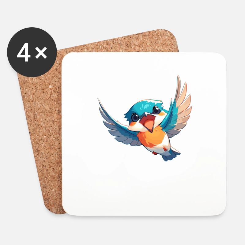 Eisvögel Eisvogel - Untersetzer (4er-Set) - Weiß