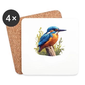 Kingfishers Kingfisher - Coasters (set of 4) - white - Front