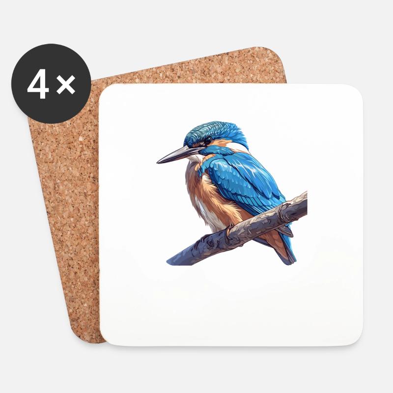 Eisvögel Eisvogel - Untersetzer (4er-Set) - Weiß