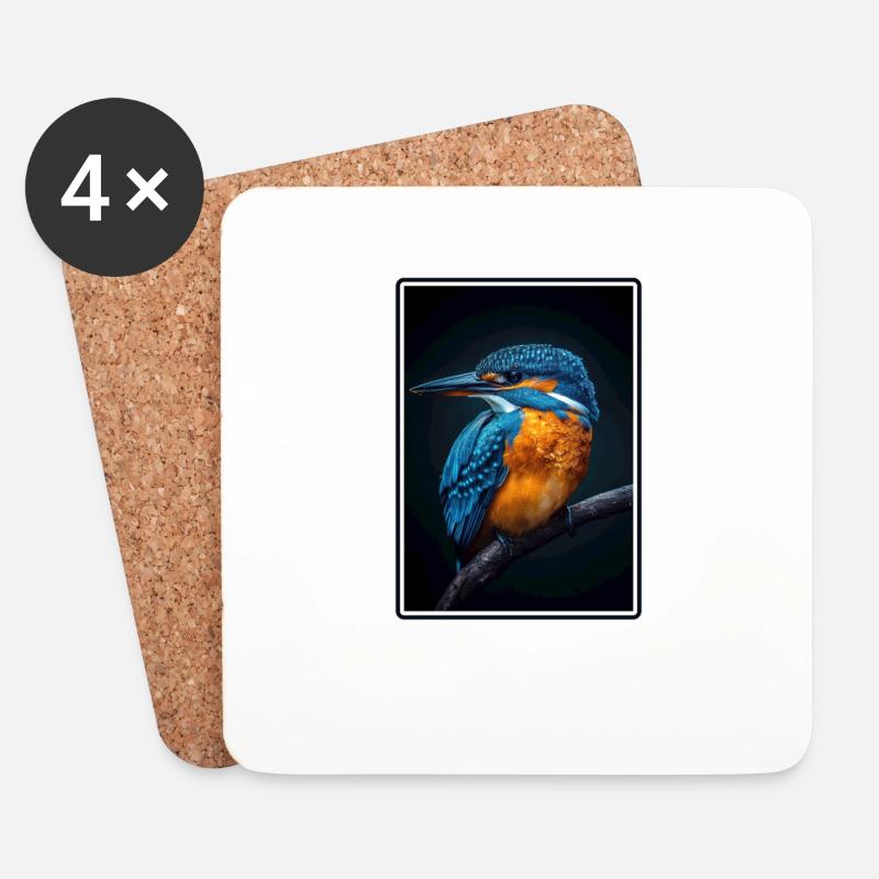 Eisvögel Eisvogel - Untersetzer (4er-Set) - Weiß