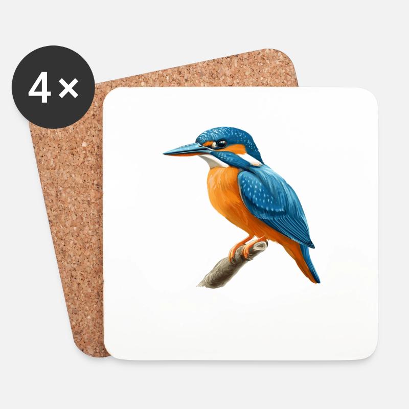 Eisvögel Eisvogel - Untersetzer (4er-Set) - Weiß