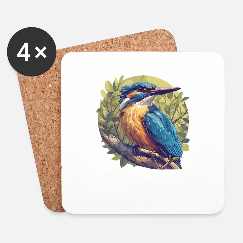 Eisvögel Eisvogel - Untersetzer (4er-Set) - Weiß