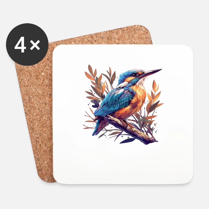 Eisvögel Eisvogel - Untersetzer (4er-Set) - Weiß