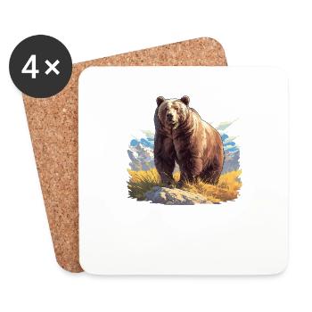 Ours Kodiak Ours Kodiak - Dessous de verre (lot de 4) - blanc - Devant