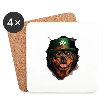 St. Patrick Hund - Untersetzer (4er-Set) - Weiß - Vorne