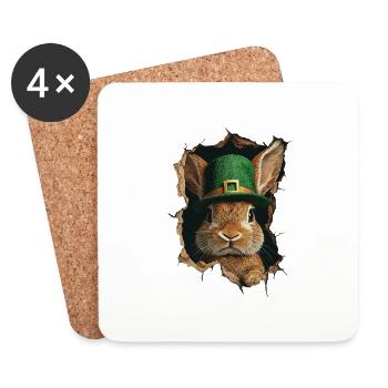 St. Patrick Kaninchen - Untersetzer (4er-Set) - Weiß - Vorne