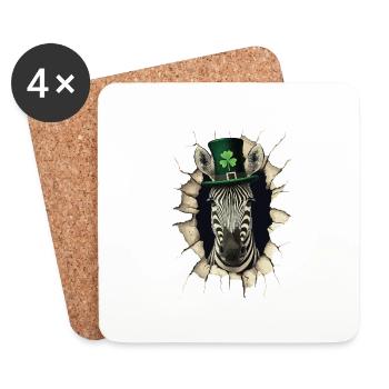 St. Patrick Zebra - Untersetzer (4er-Set) - Weiß - Vorne
