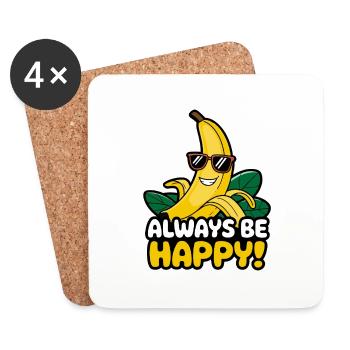 BANANE - Dessous de verre (lot de 4) - blanc - Devant