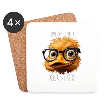 ENTE KOPF BRILLE WHAT THE QUACK - Untersetzer (4er-Set) - Weiß - Vorne