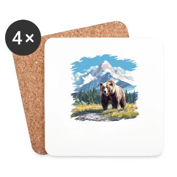 Ours Kodiak Ours Kodiak - Dessous de verre (lot de 4) - blanc - Devant