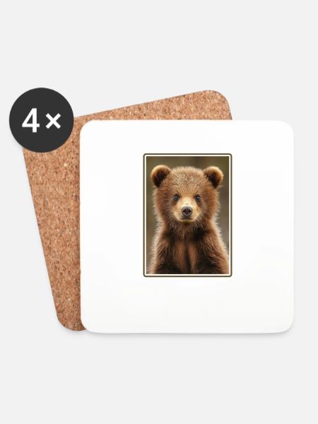Kodiakbären Kodiakbär - Untersetzer (4er-Set) - Weiß
