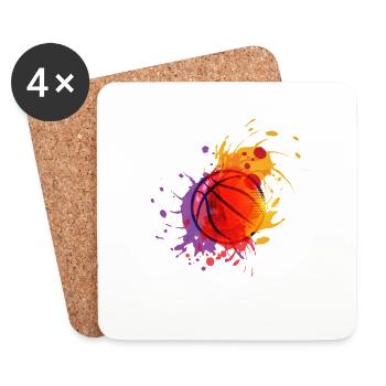 Basketball Basketball Trikot Retro Ball Bunt Dunk - Untersetzer (4er-Set) - Weiß - Vorne
