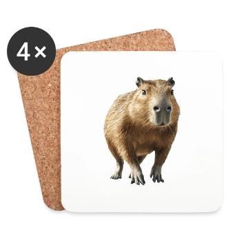 Wasserschwein - Untersetzer (4er-Set) - Weiß - Vorne