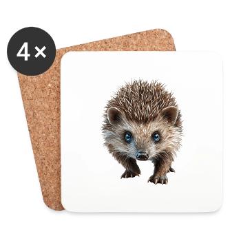 Igel - Untersetzer (4er-Set) - Weiß - Vorne