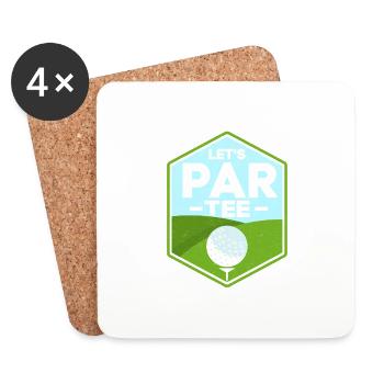 Let's Par Tee Golf Golfer - Untersetzer (4er-Set) - Weiß - Vorne