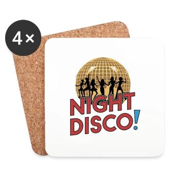 NACHT-DISCO - Untersetzer (4er-Set) - Weiß - Vorne