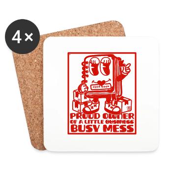 Busy Mess - Motivation and business mindset - Coasters (set of 4) - white - Front