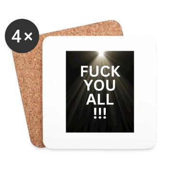 Allez vous faire foutre tous - Dessous de verre (lot de 4) - blanc - Devant