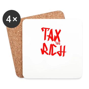 Tax The Rich Retro Antikapitalistische Vintage Pol - Untersetzer (4er-Set) - Weiß - Vorne