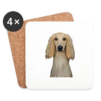 Afghanischer Windhund - Untersetzer (4er-Set) - Weiß - Vorne