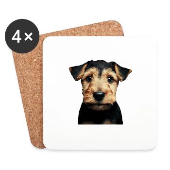 Airedale Terrier - Untersetzer (4er-Set) - Weiß - Vorne