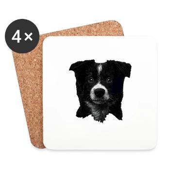 Border Collie - Untersetzer (4er-Set) - Weiß - Vorne