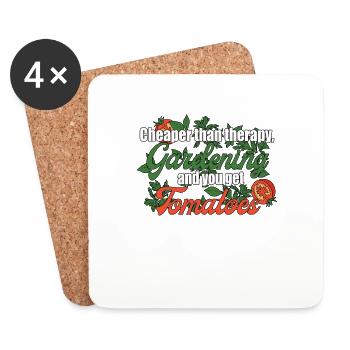 Gardening Therapy Tomato Lovers Gardening Therapy - Coasters (set of 4) - white - Front