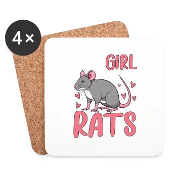 Just A Girl Who Loves Rats - Untersetzer (4er-Set) - Weiß - Vorne