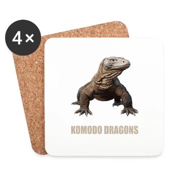Dragons de Komodo Dragon de Komodo - Dessous de verre (lot de 4) - blanc - Devant