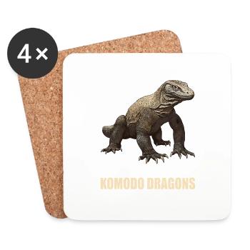 Dragons de Komodo Dragon de Komodo - Dessous de verre (lot de 4) - blanc - Devant