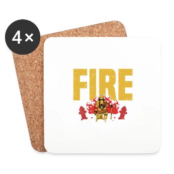 J’ai l’Académie des Pompiers - Dessous de verre (lot de 4) - blanc - Devant