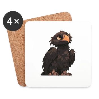 Vulture Geier - Coasters (set of 4) - white - Front