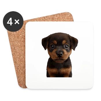 Rottweiler - Untersetzer (4er-Set) - Weiß - Vorne