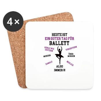 Ballett Mädchen Outfit Tänzer Ballettschule Ballet - Untersetzer (4er-Set) - Weiß - Vorne