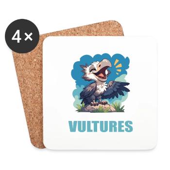 Vulture Geier - Coasters (set of 4) - white - Front