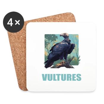 Vulture Geier - Coasters (set of 4) - white - Front