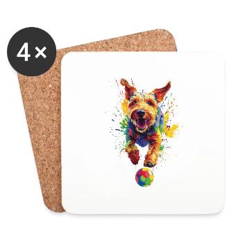 Airedale Terrier - Untersetzer (4er-Set) - Weiß - Vorne