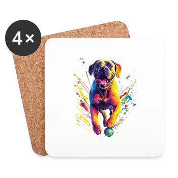 Englischer Mastiff - Untersetzer (4er-Set) - Weiß - Vorne