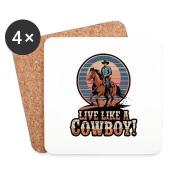 COW-BOY - Dessous de verre (lot de 4) - blanc - Devant